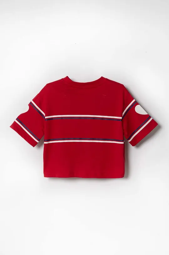 Otroška bombažna kratka majica Guess rdeča