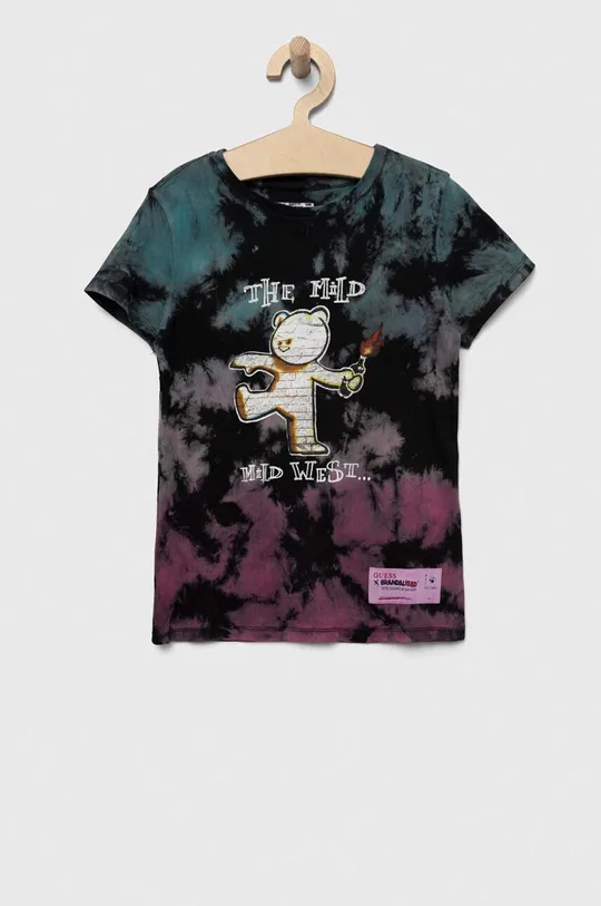 барвистий Дитяча бавовняна футболка Guess x Banksy Для дівчаток