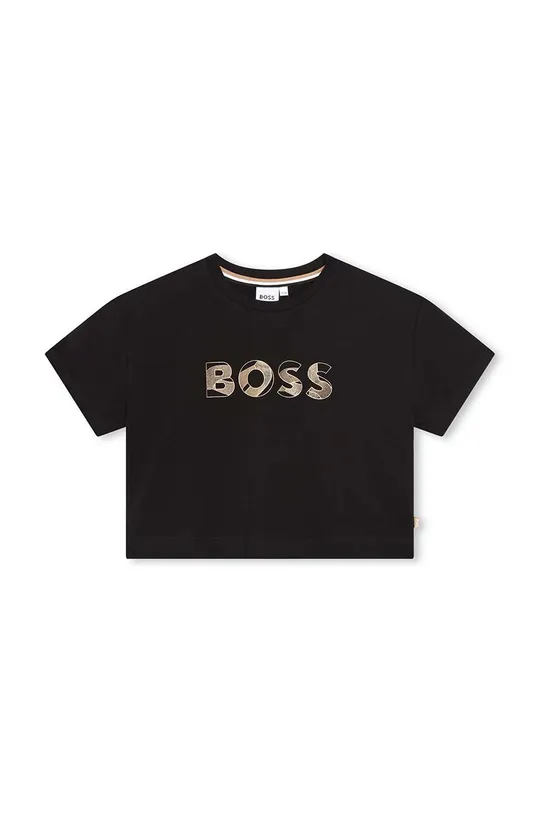 μαύρο Παιδικό μπλουζάκι BOSS Για κορίτσια