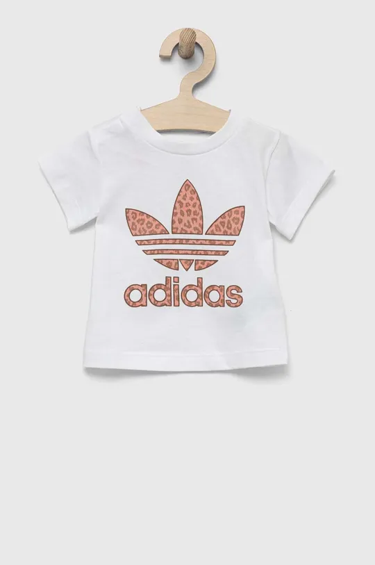 білий Дитяча бавовняна футболка adidas Originals Для дівчаток