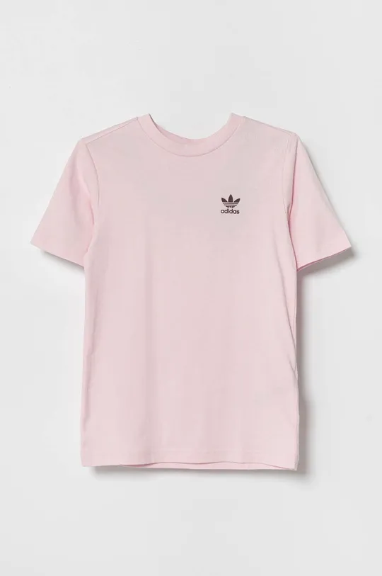różowy adidas Originals t-shirt bawełniany dziecięcy Dziewczęcy