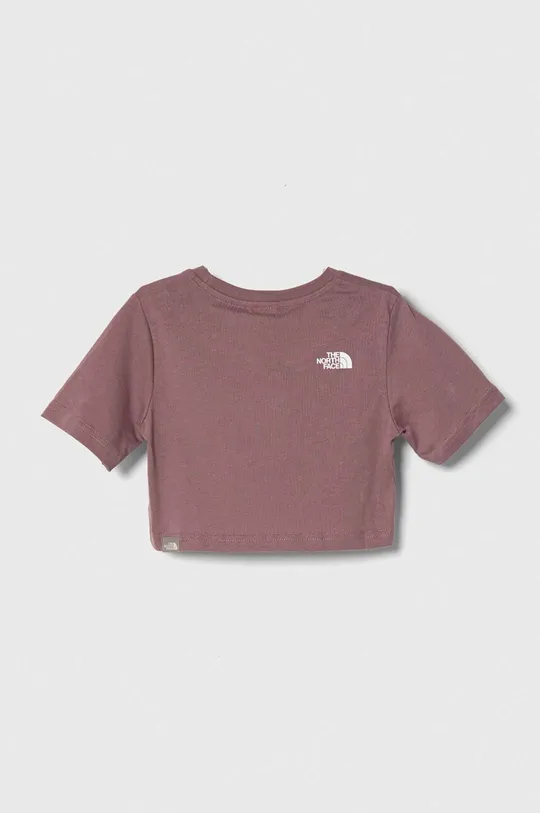 The North Face t-shirt bawełniany dziecięcy G S/S CROP EASY TEE fioletowy