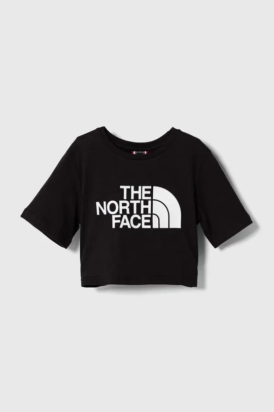 fekete The North Face gyerek pamut póló G S/S CROP EASY TEE Lány