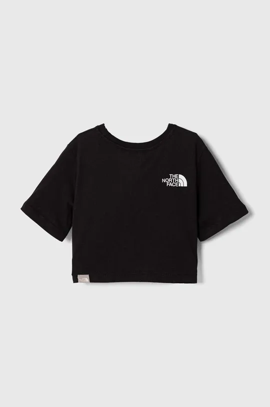 The North Face t-shirt bawełniany dziecięcy G S/S CROP EASY TEE czarny