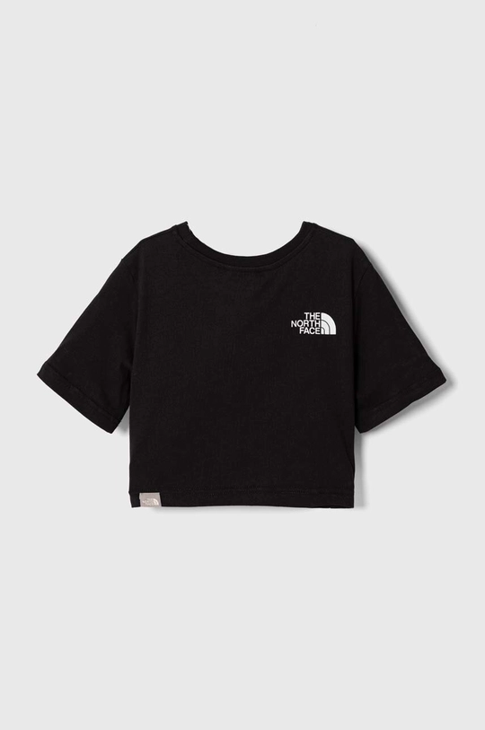 Дитяча бавовняна футболка The North Face G S/S CROP EASY TEE чорний