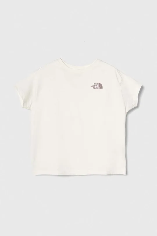 biały The North Face t-shirt bawełniany dziecięcy G VERTICAL LINE S/S TEE Dziewczęcy
