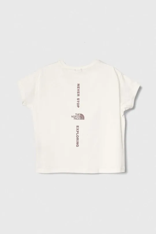 Παιδικό βαμβακερό μπλουζάκι The North Face G VERTICAL LINE S/S TEE λευκό
