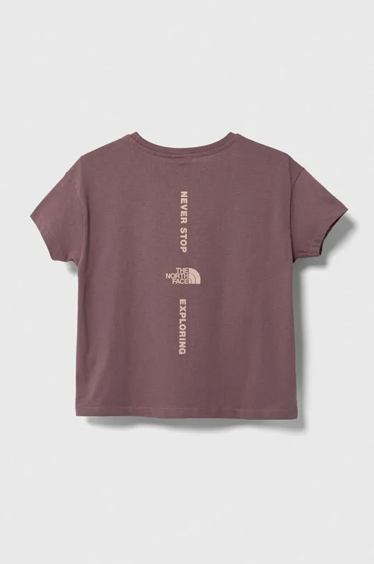 The North Face t-shirt in cotone per bambini G VERTICAL LINE S/S TEE violetto
