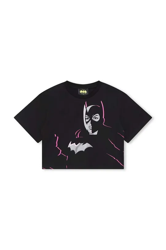 чёрный Детская хлопковая футболка Dkny x DC Comics Для девочек