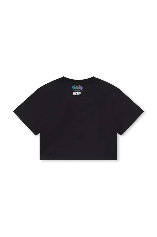 Παιδικό βαμβακερό μπλουζάκι DKNY x DC Comics μαύρο