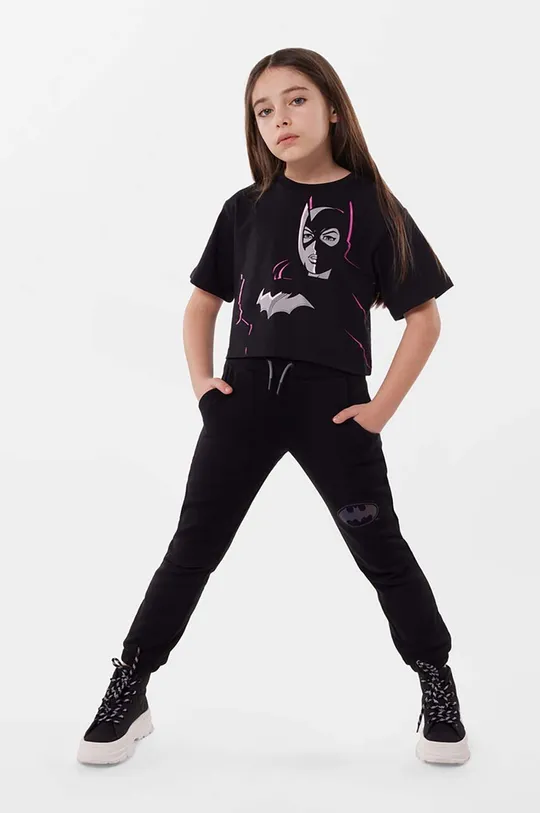 чорний Дитяча бавовняна футболка Dkny x DC Comics Для дівчаток