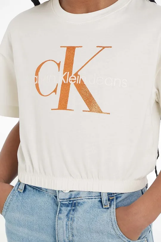 Дитяча бавовняна футболка Calvin Klein Jeans Для дівчаток