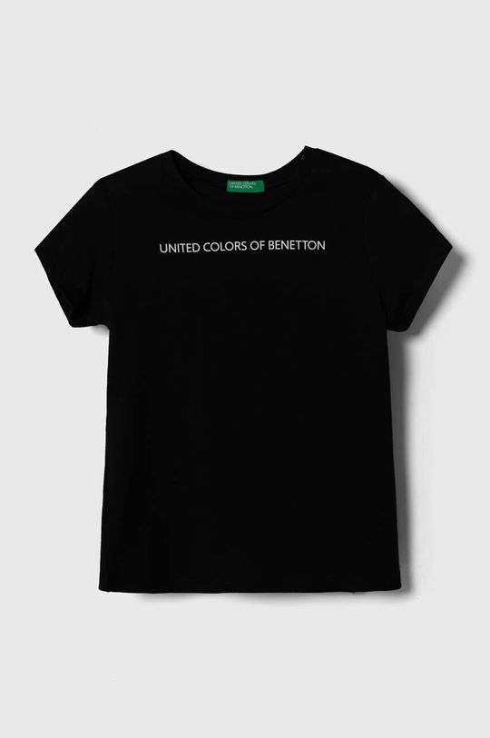 United Colors of Benetton t-shirt bawełniany dziecięcy kolor czarny ...