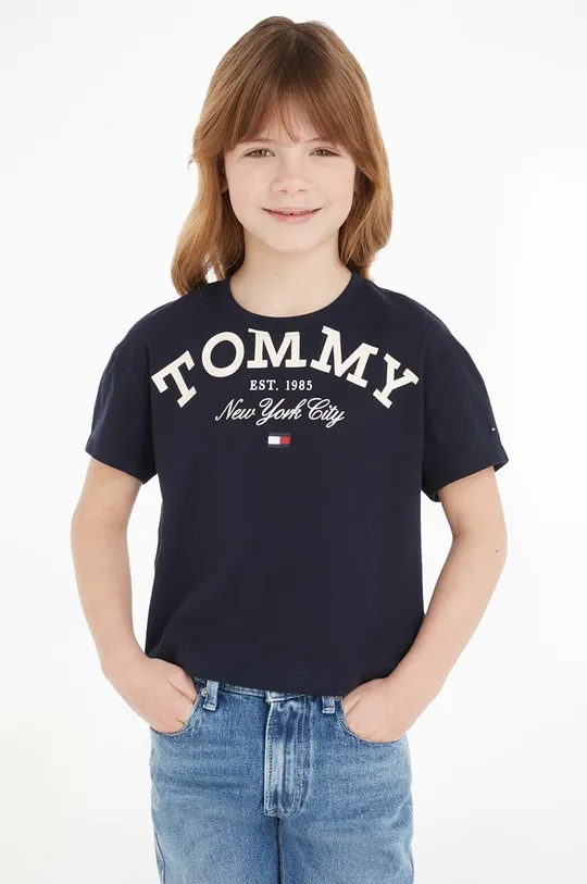 mornarsko plava Pamučna majica Tommy Hilfiger Za djevojčice