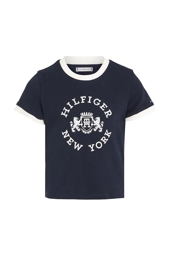 Детская хлопковая футболка Tommy Hilfiger тёмно-синий