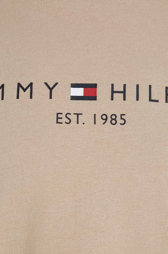 бежевый Детская хлопковая футболка Tommy Hilfiger