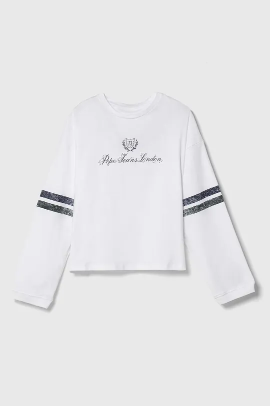 bijela Dječja majica dugih rukava Pepe Jeans Za djevojčice