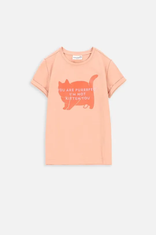 różowy Coccodrillo t-shirt dziecięcy Dziewczęcy
