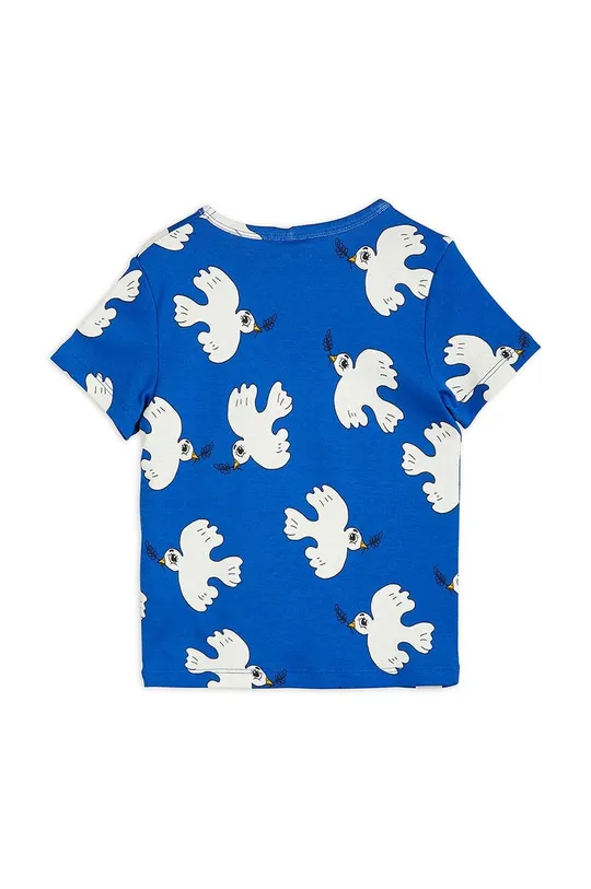 Mini Rodini t-shirt bawełniany dziecięcy Mini Rodini x Wrangler niebieski