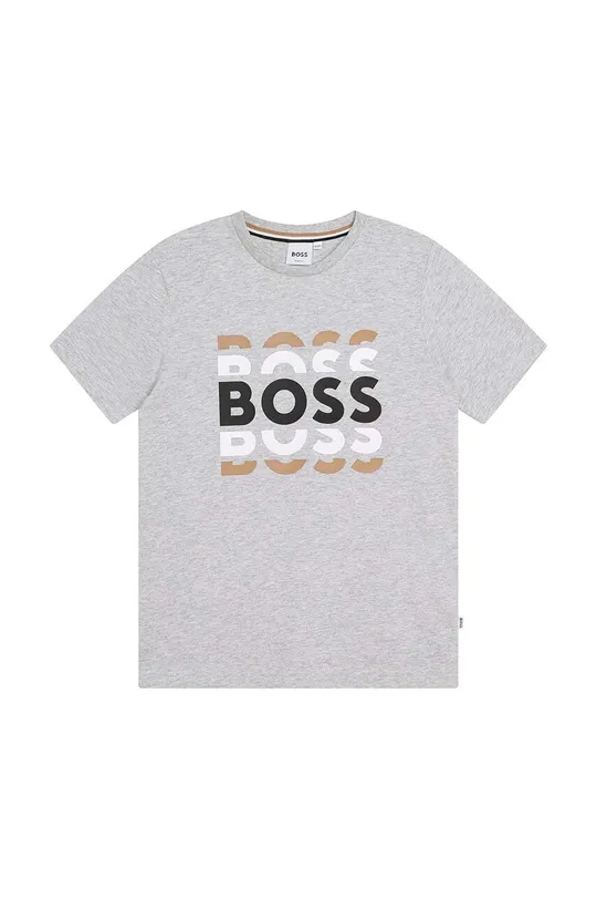 серый Детская хлопковая футболка BOSS Детский