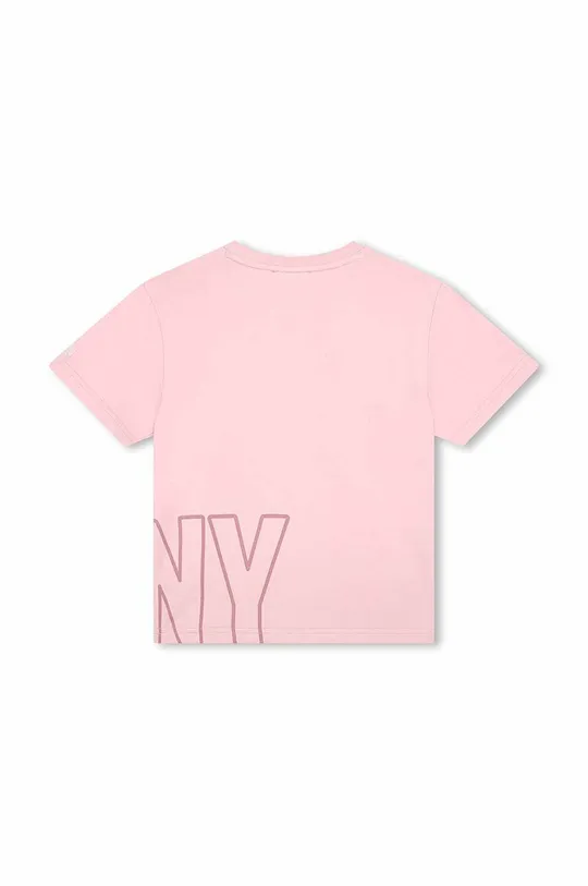 Детская хлопковая футболка Dkny фиолетовой