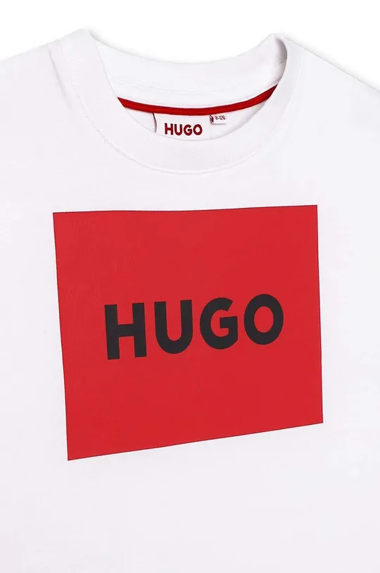 λευκό Παιδικό βαμβακερό μπλουζάκι HUGO