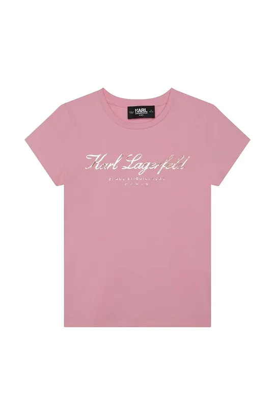 roza Dječja majica kratkih rukava Karl Lagerfeld Dječji