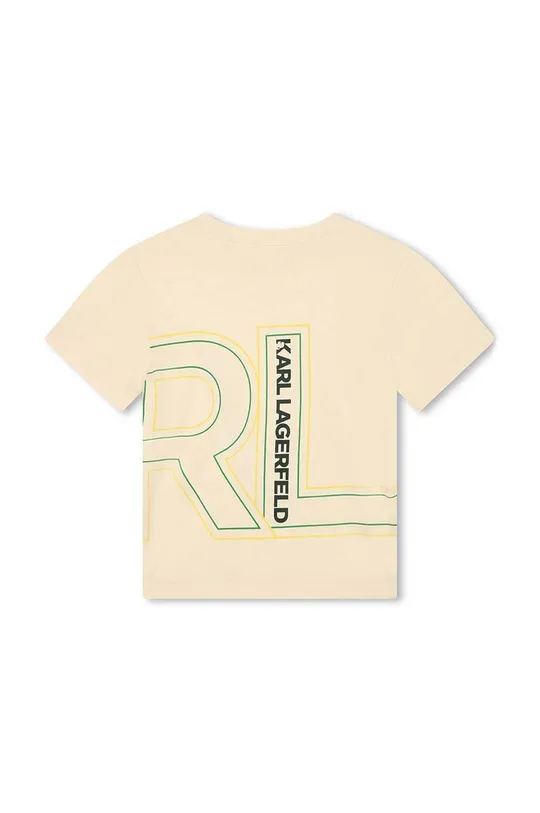 Детская хлопковая футболка Karl Lagerfeld бежевый