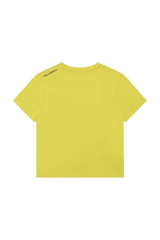 Otroška bombažna kratka majica Karl Lagerfeld rumena