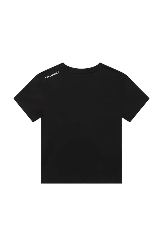 Παιδικό βαμβακερό μπλουζάκι Karl Lagerfeld μαύρο