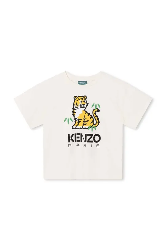 μπεζ Παιδικό βαμβακερό μπλουζάκι Kenzo Kids Παιδικά