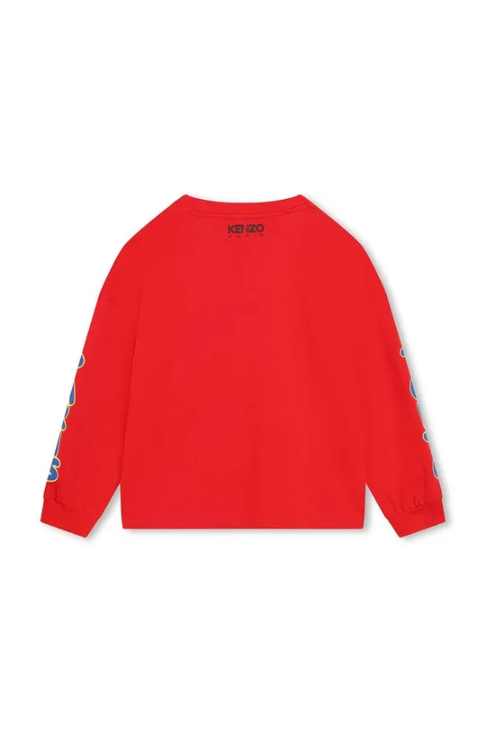 Otroška bombažna majica z dolgimi rokavi Kenzo Kids rdeča
