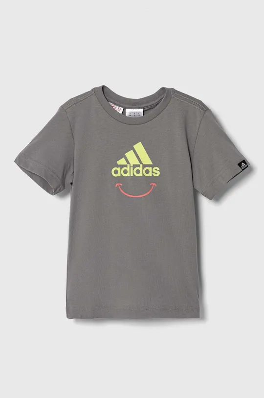 γκρί Παιδικό βαμβακερό μπλουζάκι adidas Παιδικά