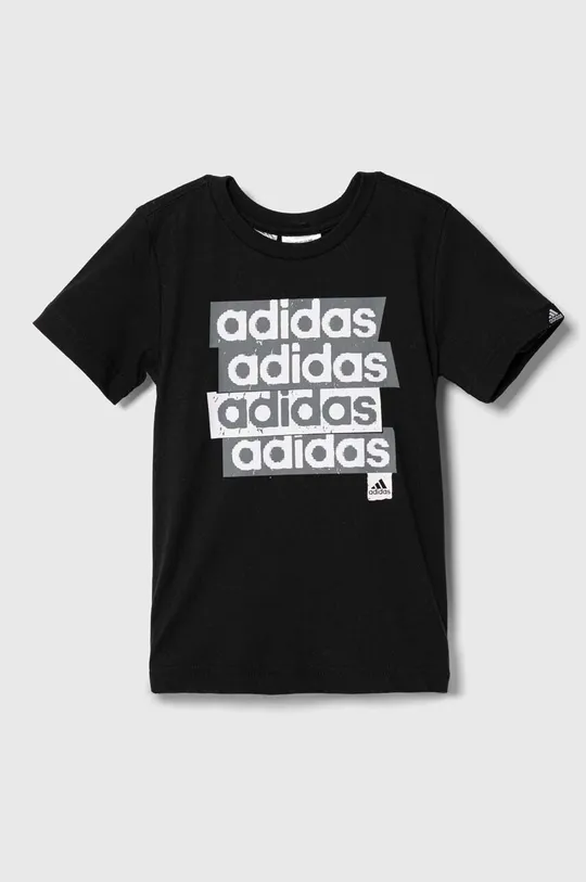 czarny adidas t-shirt bawełniany dziecięcy Dziecięcy