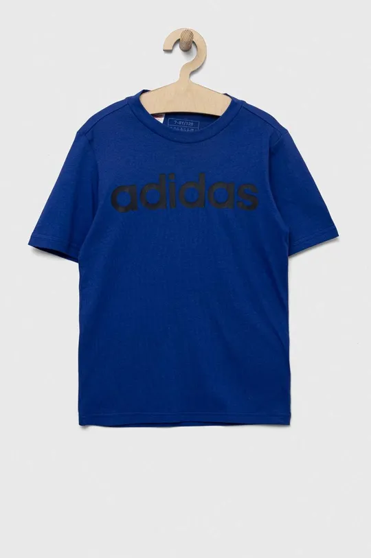 modrá Detské bavlnené tričko adidas Detský