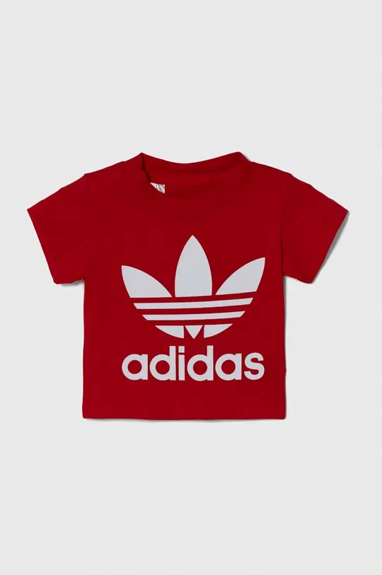 czerwony adidas Originals t-shirt bawełniany niemowlęcy Dziecięcy