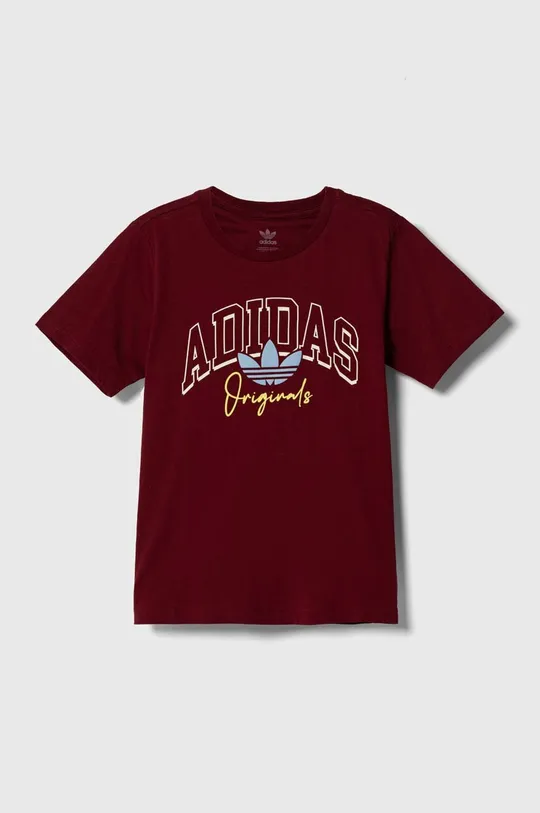 Дитяча бавовняна футболка adidas Originals бордо