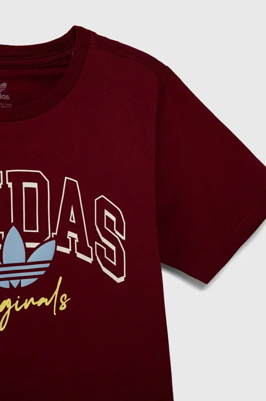 бордо Дитяча бавовняна футболка adidas Originals