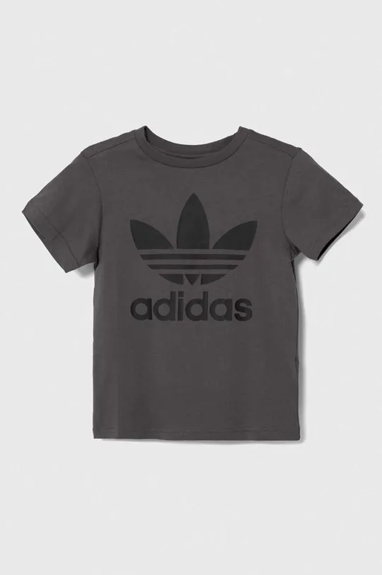 Otroška bombažna kratka majica adidas Originals TREFOIL siva
