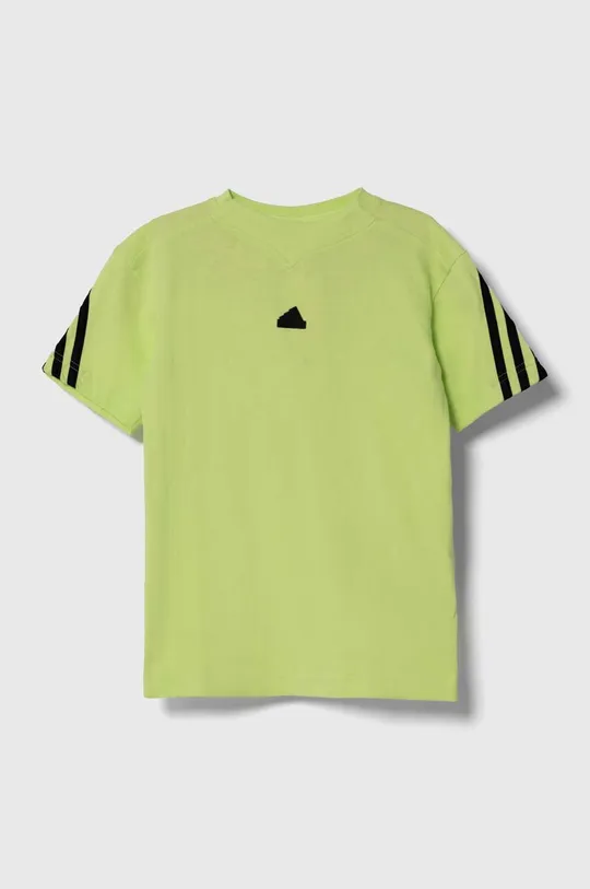 Дитяча бавовняна футболка adidas зелений