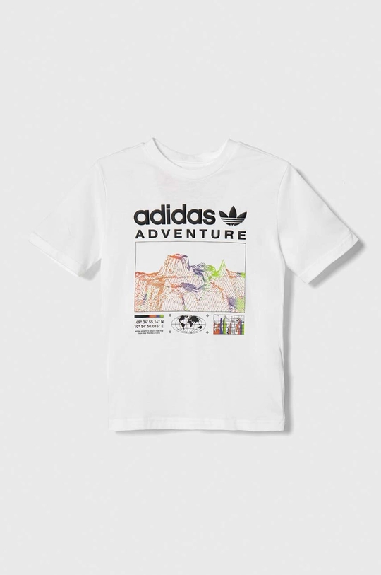 Дитяча бавовняна футболка adidas Originals білий