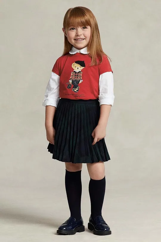 κόκκινο Παιδικό βαμβακερό μπλουζάκι Polo Ralph Lauren