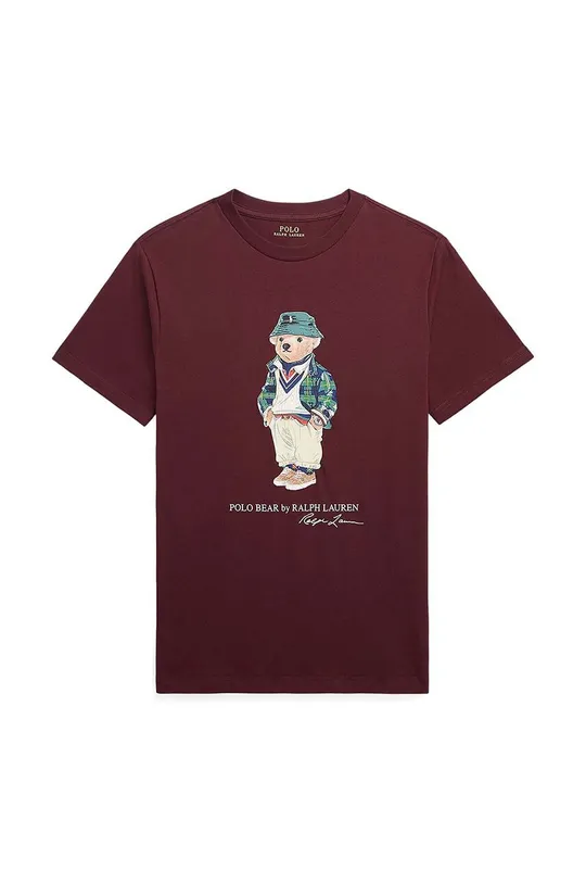 μπορντό Παιδικό βαμβακερό μπλουζάκι Polo Ralph Lauren Παιδικά
