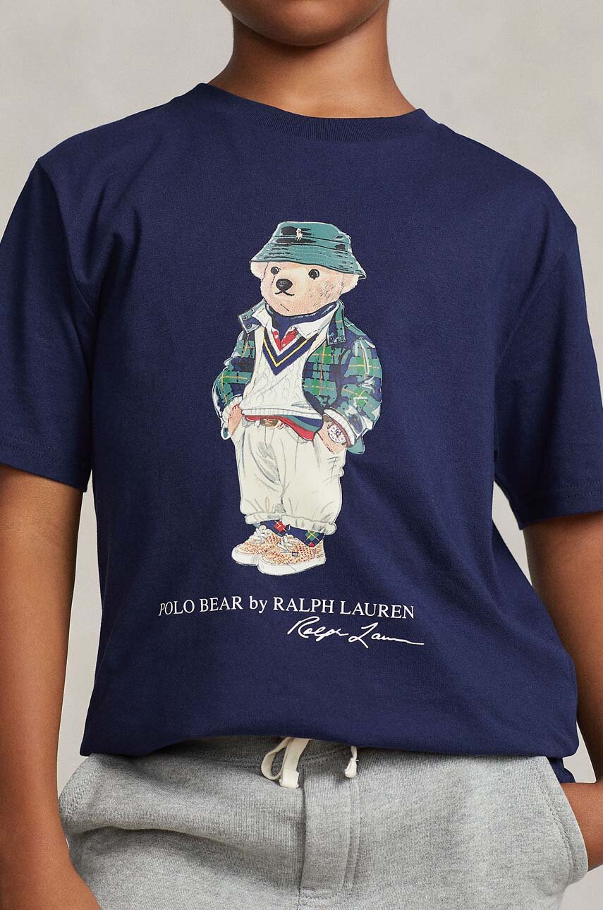 granatowy Polo Ralph Lauren t-shirt bawełniany dziecięcy