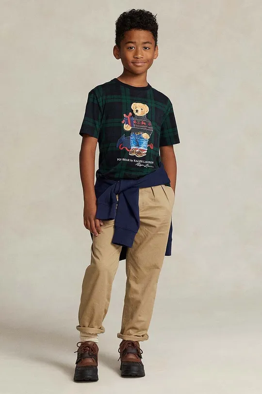 μαύρο Παιδικό βαμβακερό μπλουζάκι Polo Ralph Lauren
