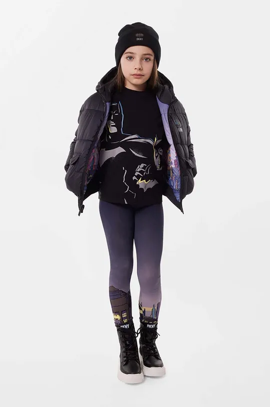 μαύρο Παιδικό βαμβακερό μπλουζάκι DKNY