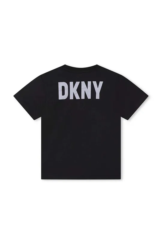 Παιδικό βαμβακερό μπλουζάκι DKNY μαύρο