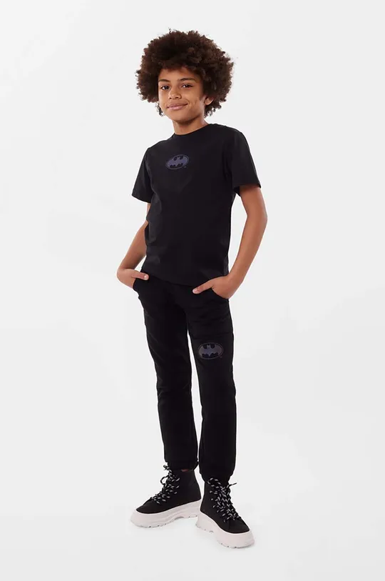 črna Otroška bombažna kratka majica Dkny Otroški