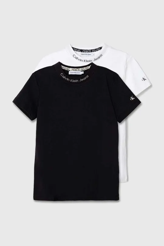 μαύρο Παιδικό βαμβακερό μπλουζάκι Calvin Klein Jeans 2-pack Παιδικά