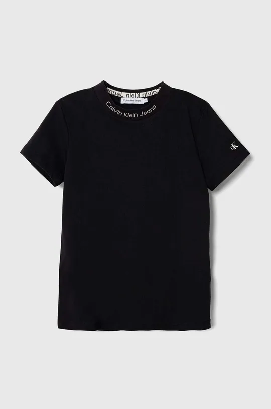 Παιδικό βαμβακερό μπλουζάκι Calvin Klein Jeans 2-pack μαύρο